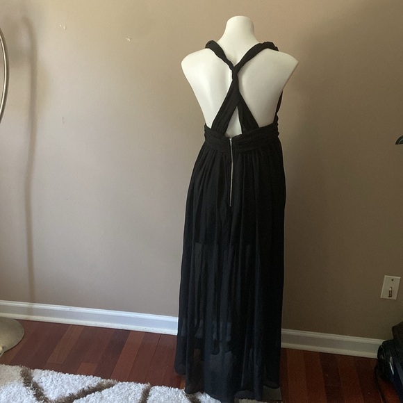 Active USA Women’s Black Sheer Sleeveless Maxi Dress Size Large Summer Resort - Picture 7 of 7